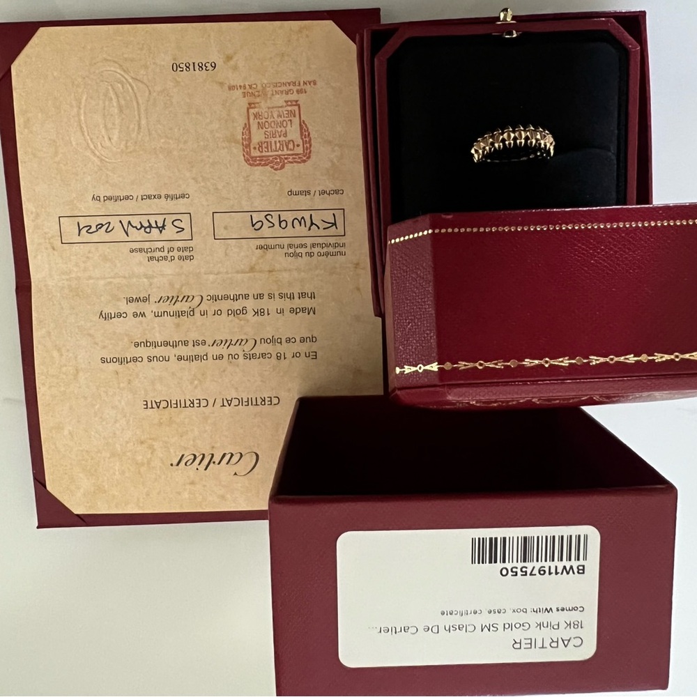 Cartier 18k pink gold clash SM clash ring